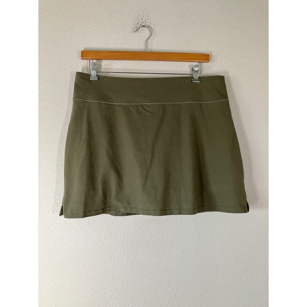 PACT Skort XXL Organic Cotton Built-in Shorts Pockets Sporty Golf Olive Green